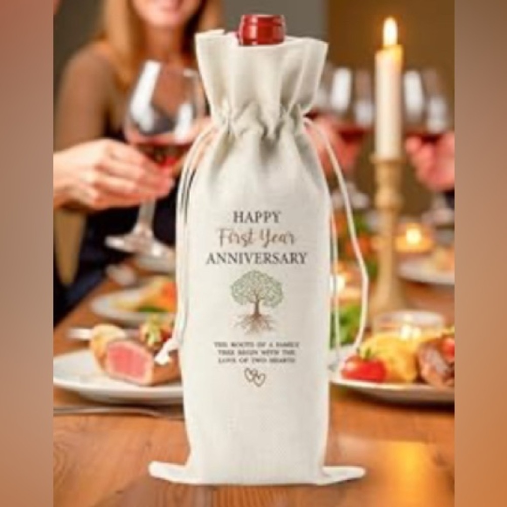 Happy First Year Anniversary Wine Bag NWT